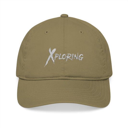 Organic Embroidered Xploring Cap for Adventure Lovers, Eco-Friendly Hat, Casual Style, Gift for Nature Enthusiasts, Outdoor Apparel