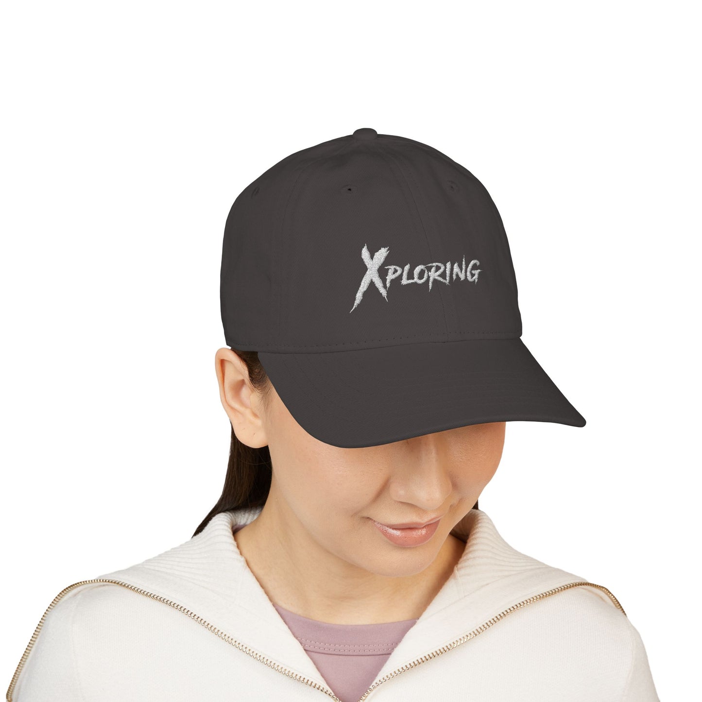 Organic Embroidered Xploring Cap for Adventure Lovers, Eco-Friendly Hat, Casual Style, Gift for Nature Enthusiasts, Outdoor Apparel