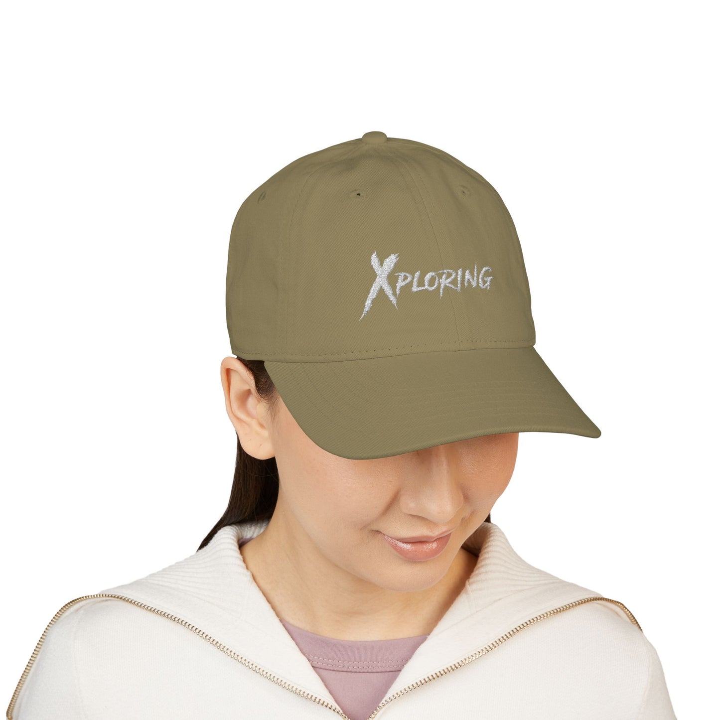 Organic Embroidered Xploring Cap for Adventure Lovers, Eco-Friendly Hat, Casual Style, Gift for Nature Enthusiasts, Outdoor Apparel