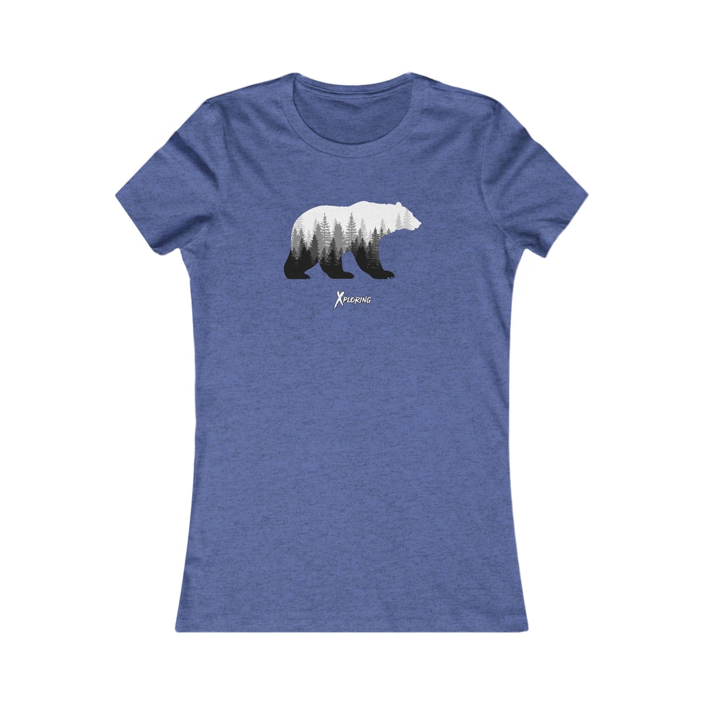 Xploring Nature-Inspired Women's Tee with Bear Design, Outdoor Shirt, Forest Vibe Tee, Gift for Nature Lovers, Casual Everyday Wear