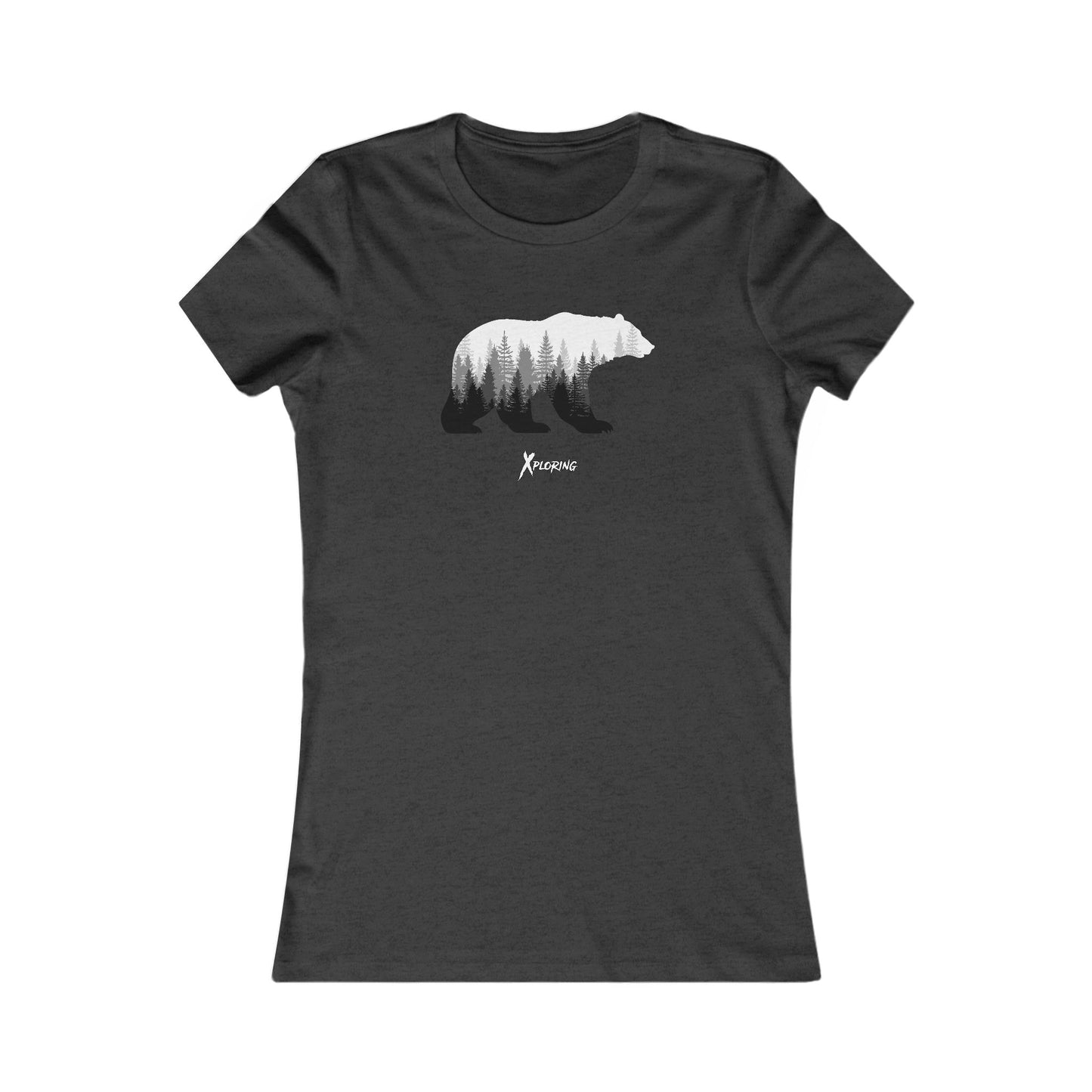 Xploring Nature-Inspired Women's Tee with Bear Design, Outdoor Shirt, Forest Vibe Tee, Gift for Nature Lovers, Casual Everyday Wear