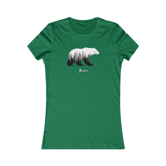 Xploring Nature-Inspired Women's Tee with Bear Design, Outdoor Shirt, Forest Vibe Tee, Gift for Nature Lovers, Casual Everyday Wear