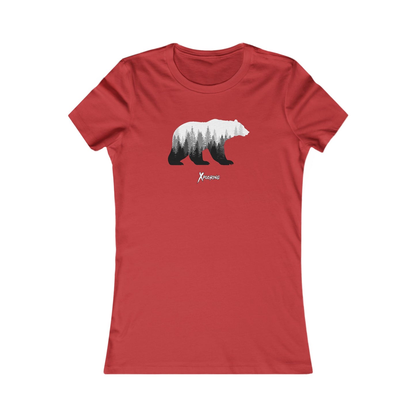 Xploring Nature-Inspired Women's Tee with Bear Design, Outdoor Shirt, Forest Vibe Tee, Gift for Nature Lovers, Casual Everyday Wear