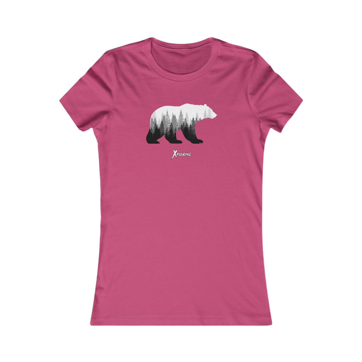 Xploring Nature-Inspired Women's Tee with Bear Design, Outdoor Shirt, Forest Vibe Tee, Gift for Nature Lovers, Casual Everyday Wear