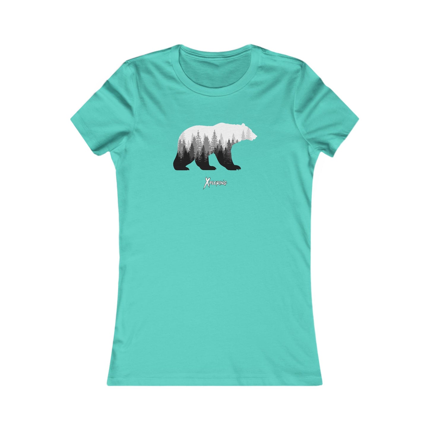Xploring Nature-Inspired Women's Tee with Bear Design, Outdoor Shirt, Forest Vibe Tee, Gift for Nature Lovers, Casual Everyday Wear