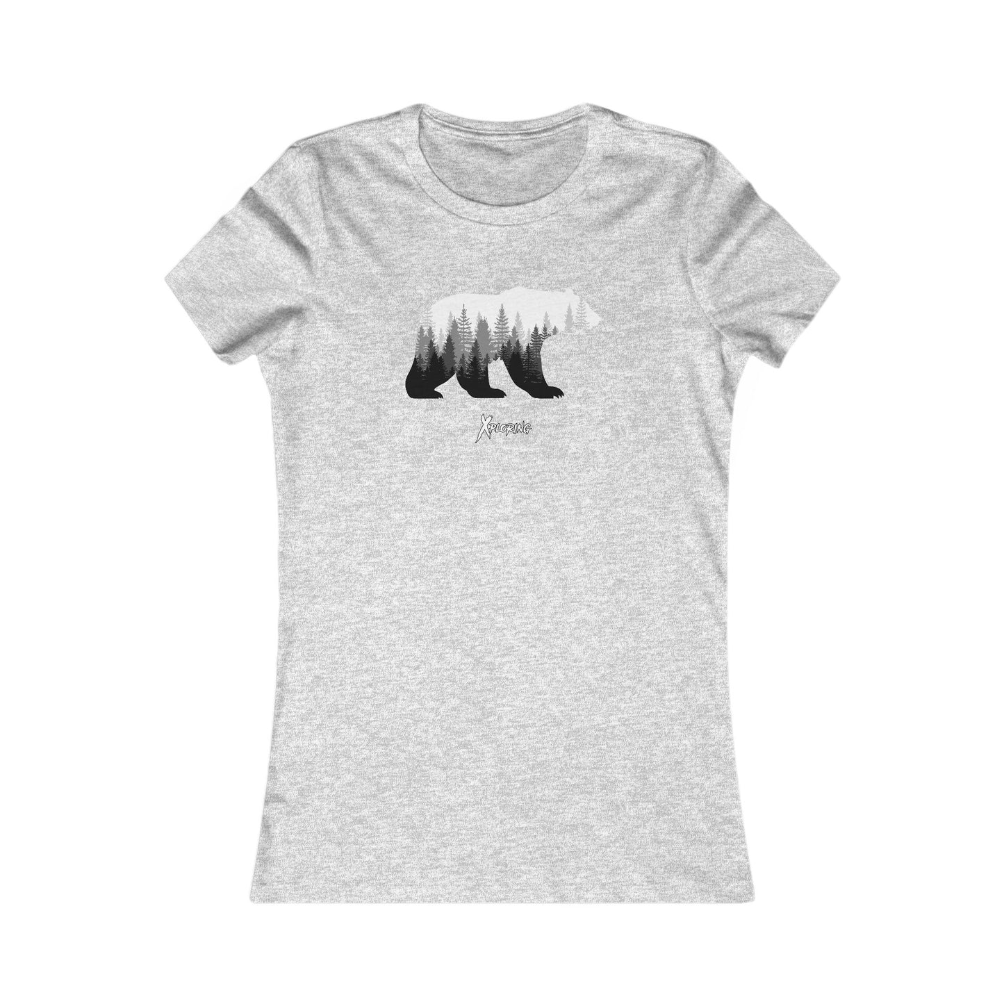 Xploring Nature-Inspired Women's Tee with Bear Design, Outdoor Shirt, Forest Vibe Tee, Gift for Nature Lovers, Casual Everyday Wear