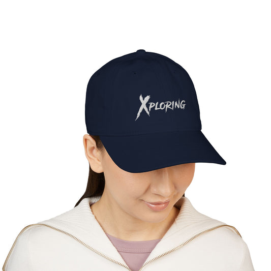 Organic Embroidered Xploring Cap for Adventure Lovers, Eco-Friendly Hat, Casual Style, Gift for Nature Enthusiasts, Outdoor Apparel